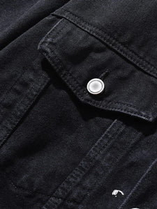 Embroidery monkey king embroidery denim jacket