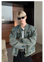 Load image into Gallery viewer, Vintage distressed ryokan denim jean jacket