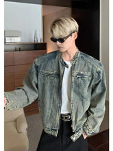 Load image into Gallery viewer, Vintage distressed ryokan denim jean jacket