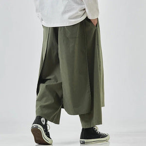 Solid baggy layered harem pants