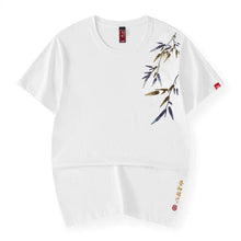 Load image into Gallery viewer, Embroidery tranquil bamboo branch T-shirt
