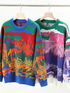 Abstract multi-color city sweater
