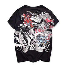 Load image into Gallery viewer, Embroidery Japanese ogre carp T-shirt