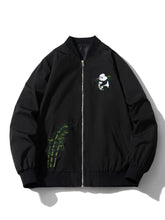 Load image into Gallery viewer, Embroidery bamboo panda bomber jacket