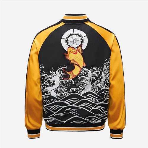 Super premium embroidery carp sukajan souvenir jacket