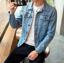 Load image into Gallery viewer, Vintage Takeshi washed denim jean jacket