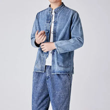 Load image into Gallery viewer, "Qīngkǎi" premium denim Tang jacket
