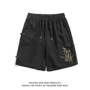 Embroidery bamboo shorts
