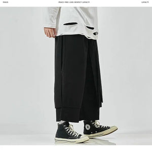 Solid baggy layered harem pants