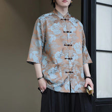 Load image into Gallery viewer, Premium golden dragon silk hanfu Tang shirt
