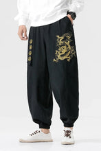 Load image into Gallery viewer, Golden lucky dragon harem pants