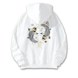 Embroidery circular carp hoodie / sweatshirt
