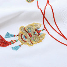Load image into Gallery viewer, Embroidery lion head necklace design T-shirt