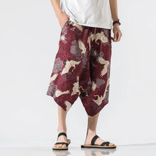 Load image into Gallery viewer, Colorful stork short length harem pants