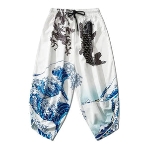 Tsunami carp white comfy harem pants