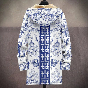 Mosaic long trench jacket