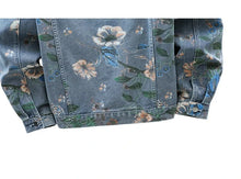 Load image into Gallery viewer, Floral flower design denim jacket