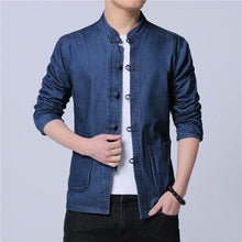 Load image into Gallery viewer, "Qīngkǎi" premium denim Tang jacket