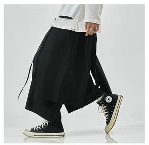 Solid baggy layered harem pants