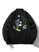 Load image into Gallery viewer, Embroidery bamboo panda bomber jacket