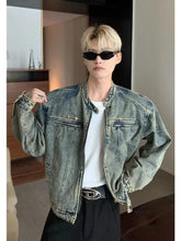 Load image into Gallery viewer, Vintage distressed ryokan denim jean jacket