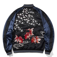Load image into Gallery viewer, Premium embroidery gold fish sakura sukajan jacket