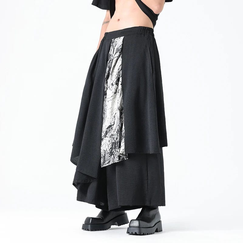 Layered wide bushido pants