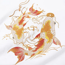 Load image into Gallery viewer, Twin carp embroidery T-shirt