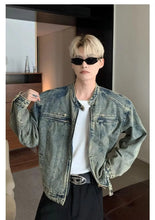 Load image into Gallery viewer, Vintage distressed ryokan denim jean jacket