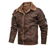 Load image into Gallery viewer, Fleece lined vintage inspired military style jacket
