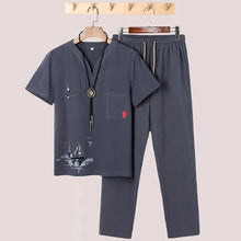 Load image into Gallery viewer, Sansui sailboat Tang shirt + pants set