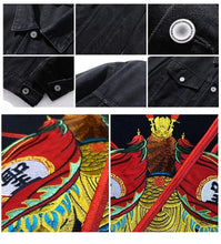 Load image into Gallery viewer, Embroidery monkey king embroidery denim jacket