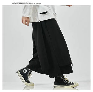 Solid baggy layered harem pants