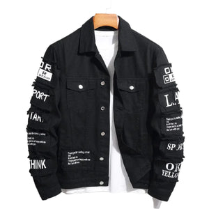 Urban scene vintage denim jean jacket