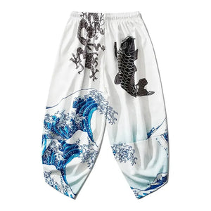 Tsunami carp white comfy harem pants