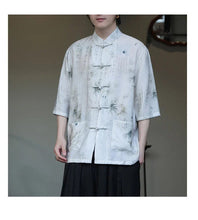 Load image into Gallery viewer, Premium silk bamboo forest Tang shirt