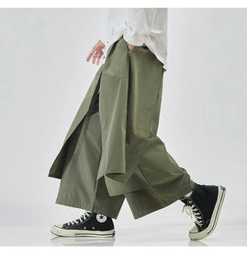 Solid baggy layered harem pants