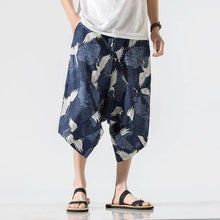 Load image into Gallery viewer, Colorful stork short length harem pants