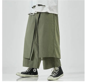 Solid baggy layered harem pants