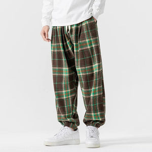 "Benjiro" plaid harem pants