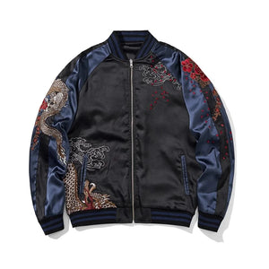 Premium triple dragon embroidery sukajan jacket