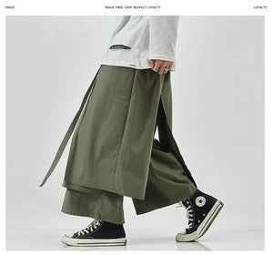 Solid baggy layered harem pants