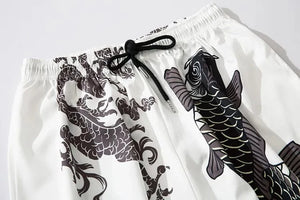 Tsunami carp white comfy harem pants