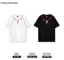 Load image into Gallery viewer, Embroidery lion head necklace design T-shirt