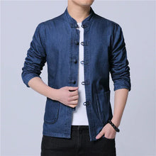 Load image into Gallery viewer, "Qīngkǎi" premium denim Tang jacket