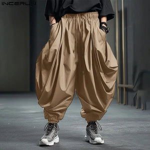 "karui" baggy elastic ankle harem pants