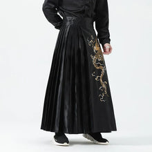 Load image into Gallery viewer, Embroidery golden dragon horse face skirt