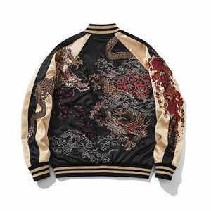 Premium twin dragon embroidery sukajan jacket