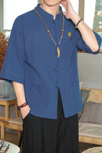 Load image into Gallery viewer, Light breathable embroidery bamboo design shirt
