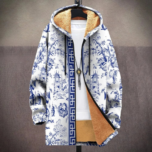 Mosaic long trench jacket